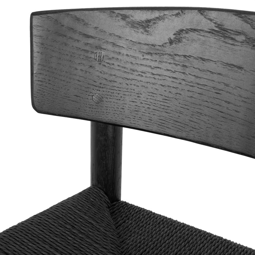 65cm Bar Stool - Full Black with Back Rest - View 8