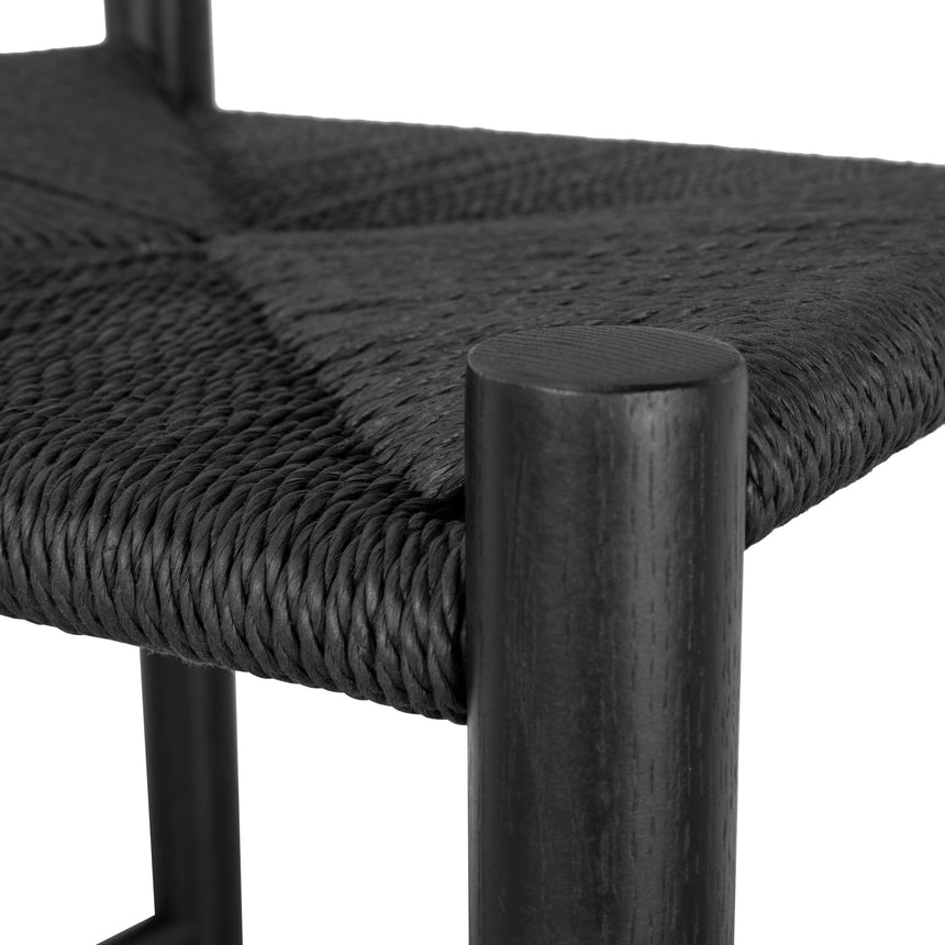 65cm Bar Stool - Full Black with Back Rest - View 9