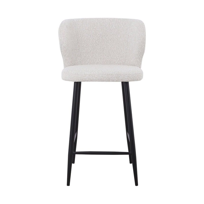 65cm Bar Stool - Pearl Grey Boucle (Set of 2) - View 3