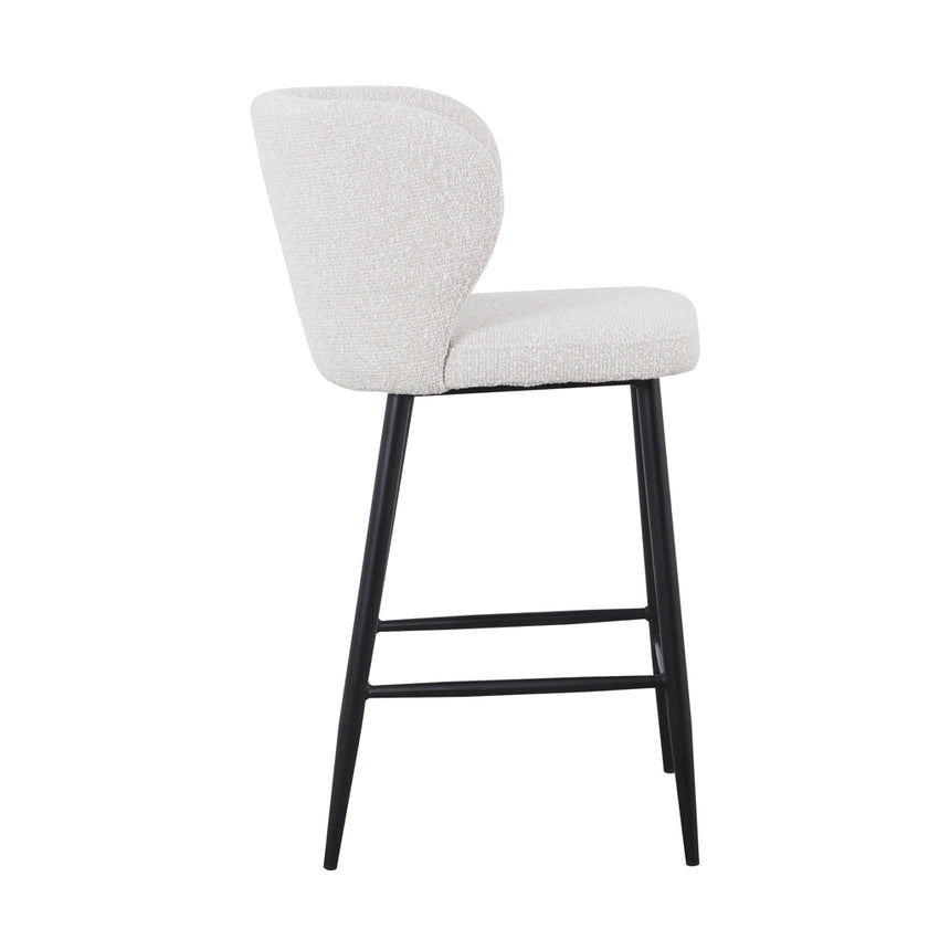 65cm Bar Stool - Pearl Grey Boucle (Set of 2) - View 4