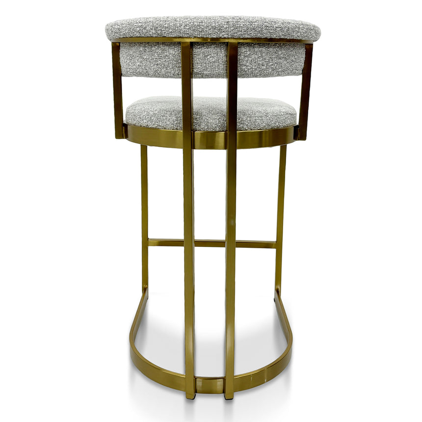 Ex Display - CBS8924-BS Silver Grey Boucle Bar Stool - Golden Base - View 4