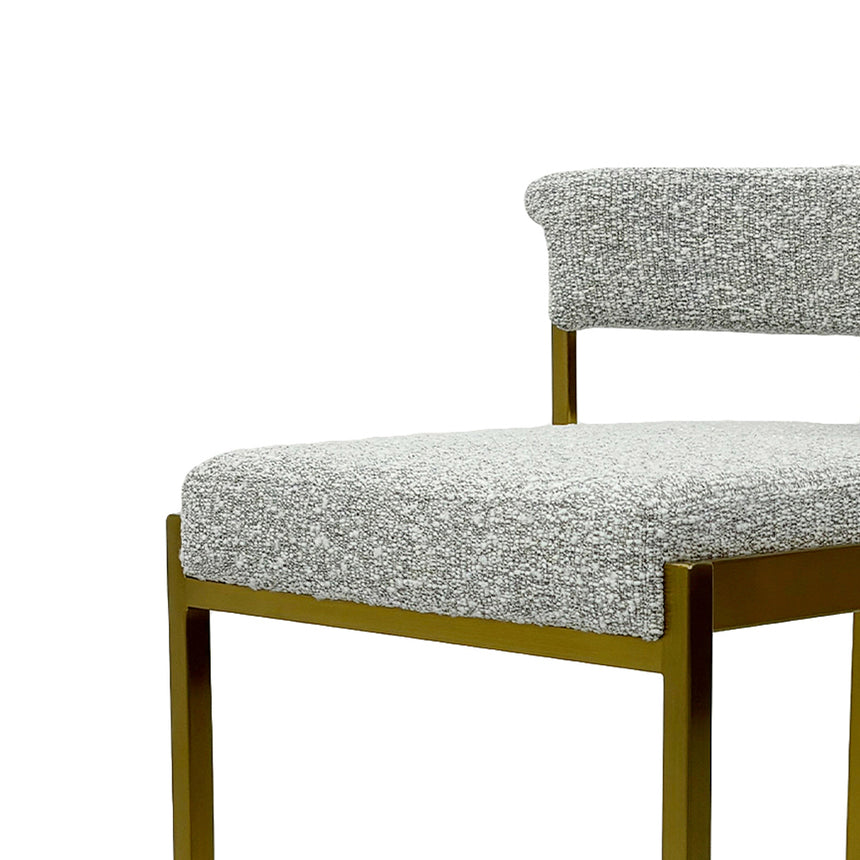 Ex Display - CBS8924-BS Silver Grey Boucle Bar Stool - Golden Base - View 5