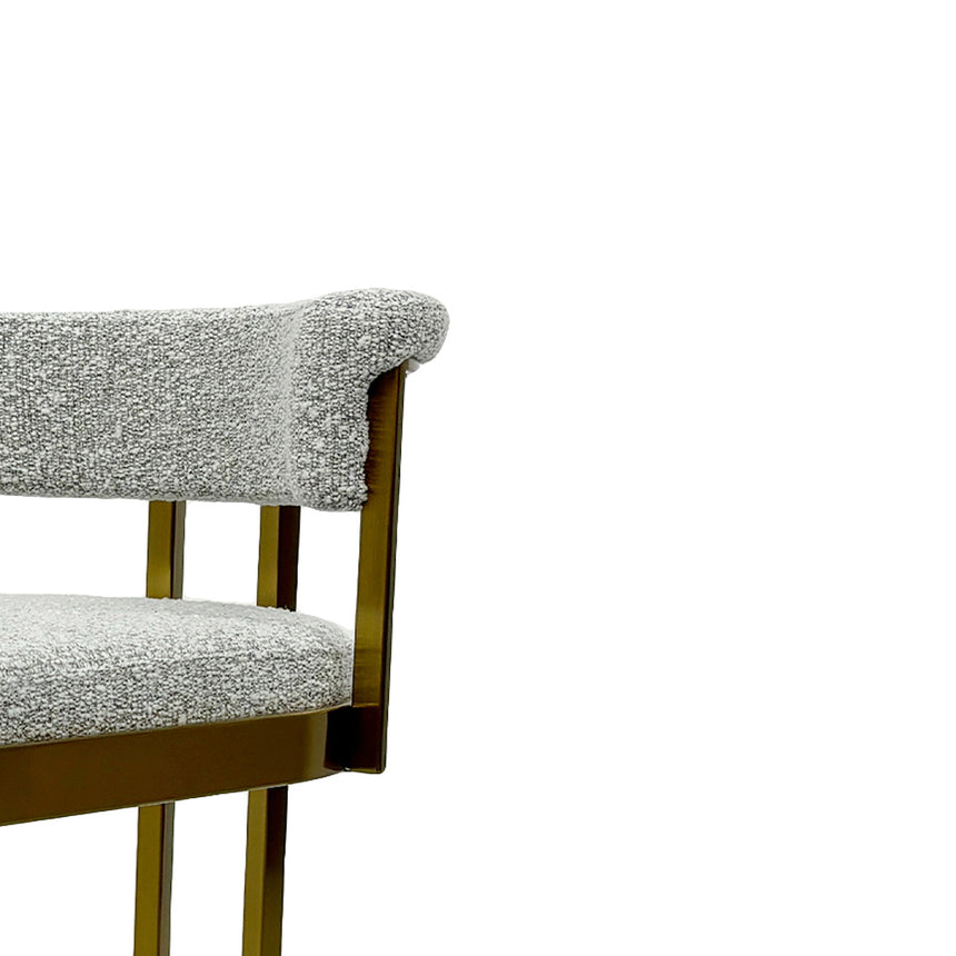 Ex Display - CBS8924-BS Silver Grey Boucle Bar Stool - Golden Base - View 6