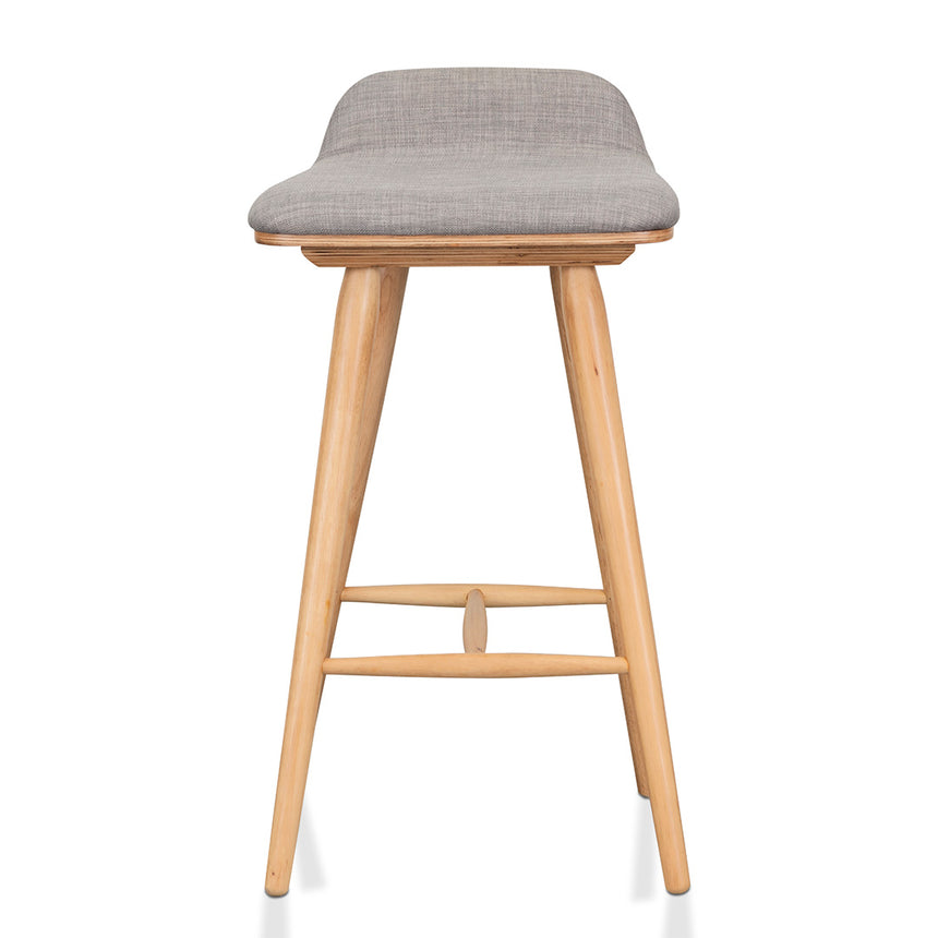 65cm Bar Stool - Grey - Natural - View 2