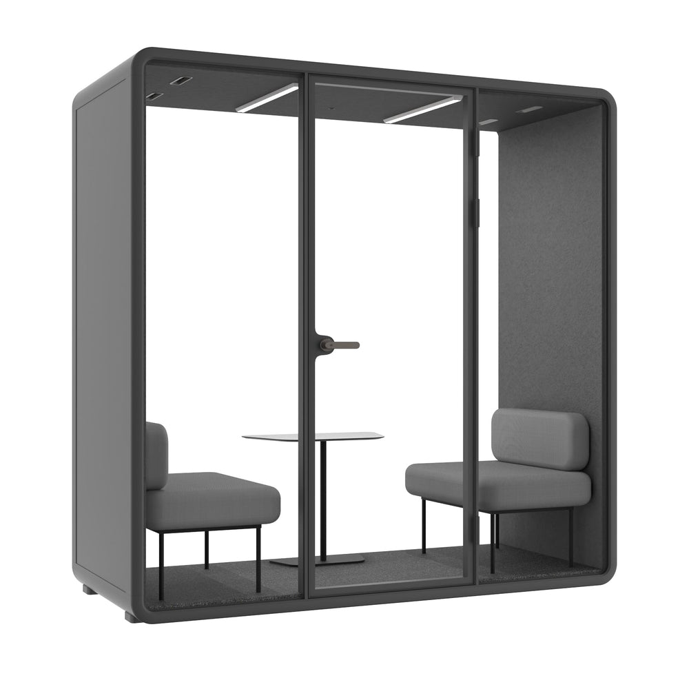 Evolve 2 Person Slim Large Meeting Pod - Black by Humble Office - View 4