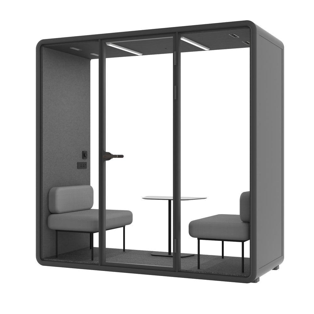Evolve 2 Person Slim Large Meeting Pod - Black by Humble Office - View 3