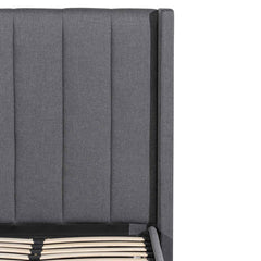 CBD6358-YO Fabric Single Bed Frame - Charcoal Grey with Storage
