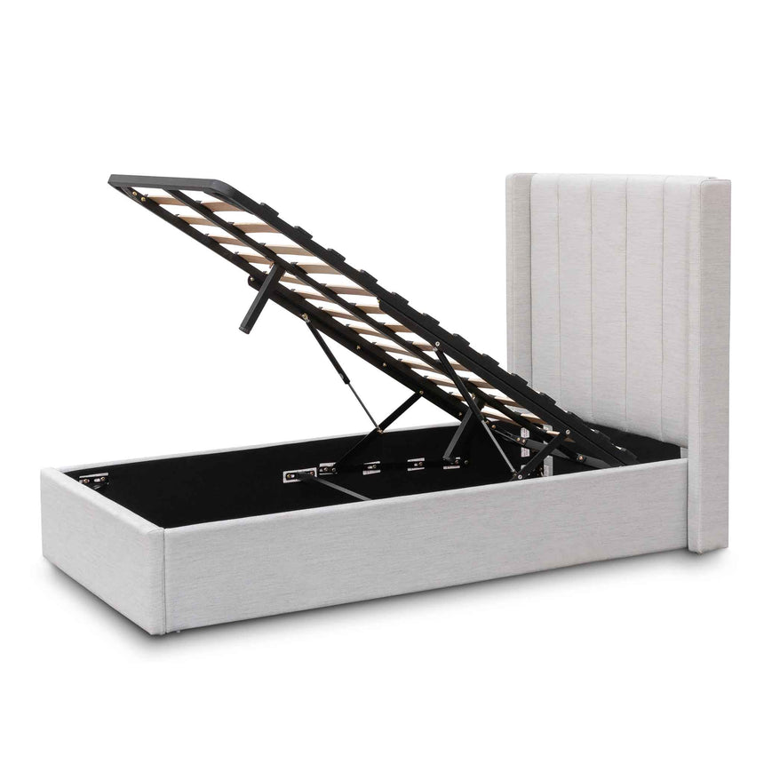 Slate Single Bed Frame | Pearl Grey Storage | Myka Home - View 11