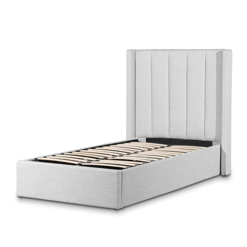 Slate Single Bed Frame | Pearl Grey Storage | Myka Home