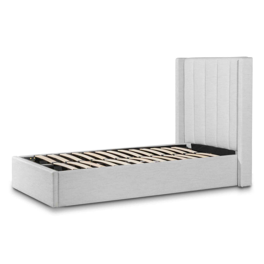 Slate Single Bed Frame | Pearl Grey Storage | Myka Home - View 3