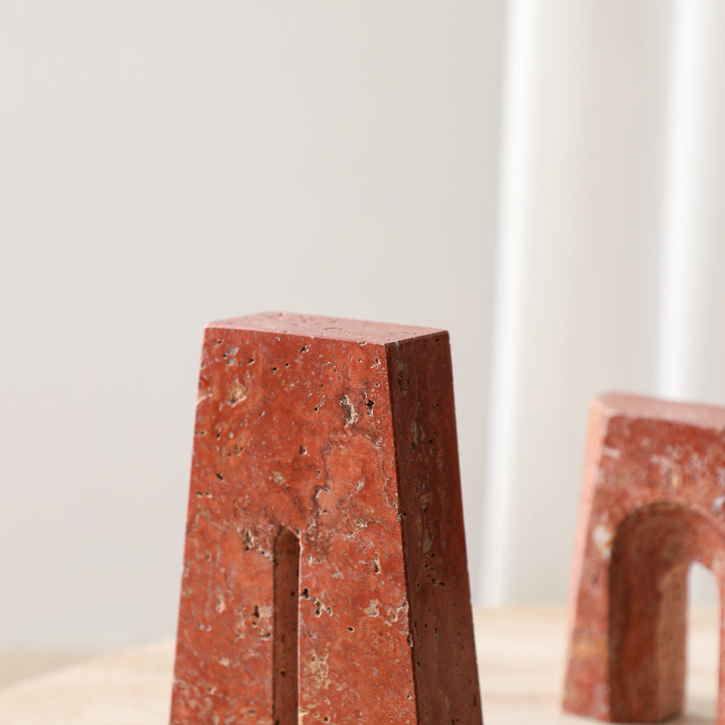 Arch Hight Marble Sclupture | Red | Myka Home - View 2