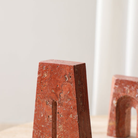 Arch Hight Marble Sclupture | Red | Myka Home