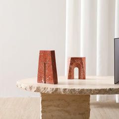 Arch Hight Marble Sclupture | Red | Myka Home