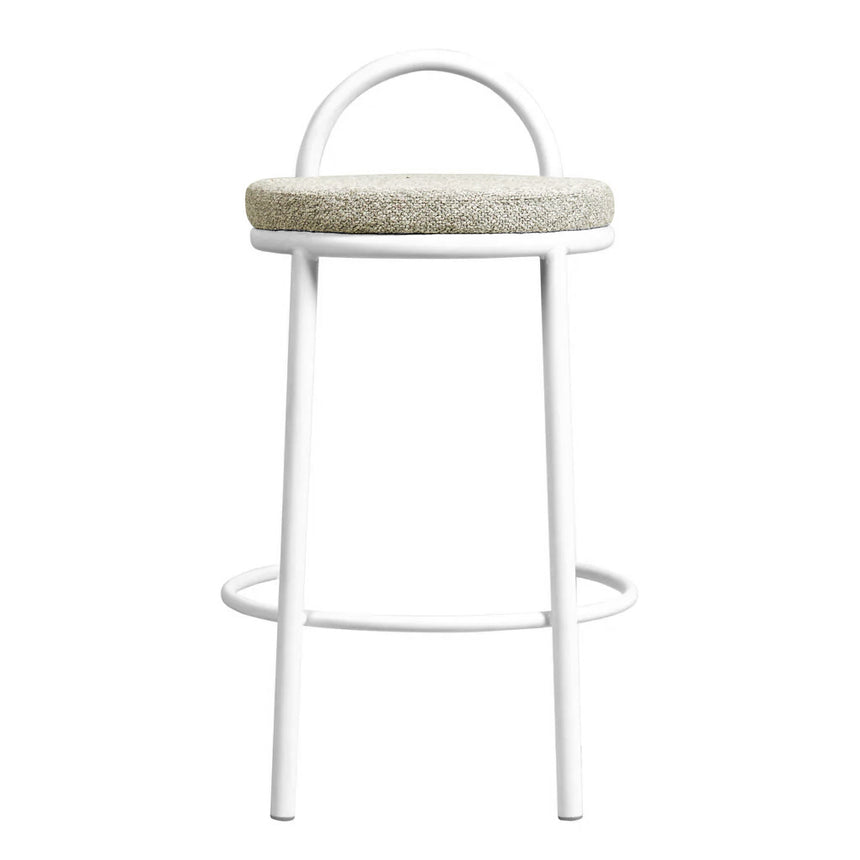 63cm White Frame Bar Stool - Clay Grey (Set of 2) - View 3