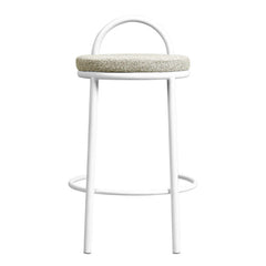 CBS8599-FH 63cm White Frame Bar Stool - Clay Grey (Set of 2)