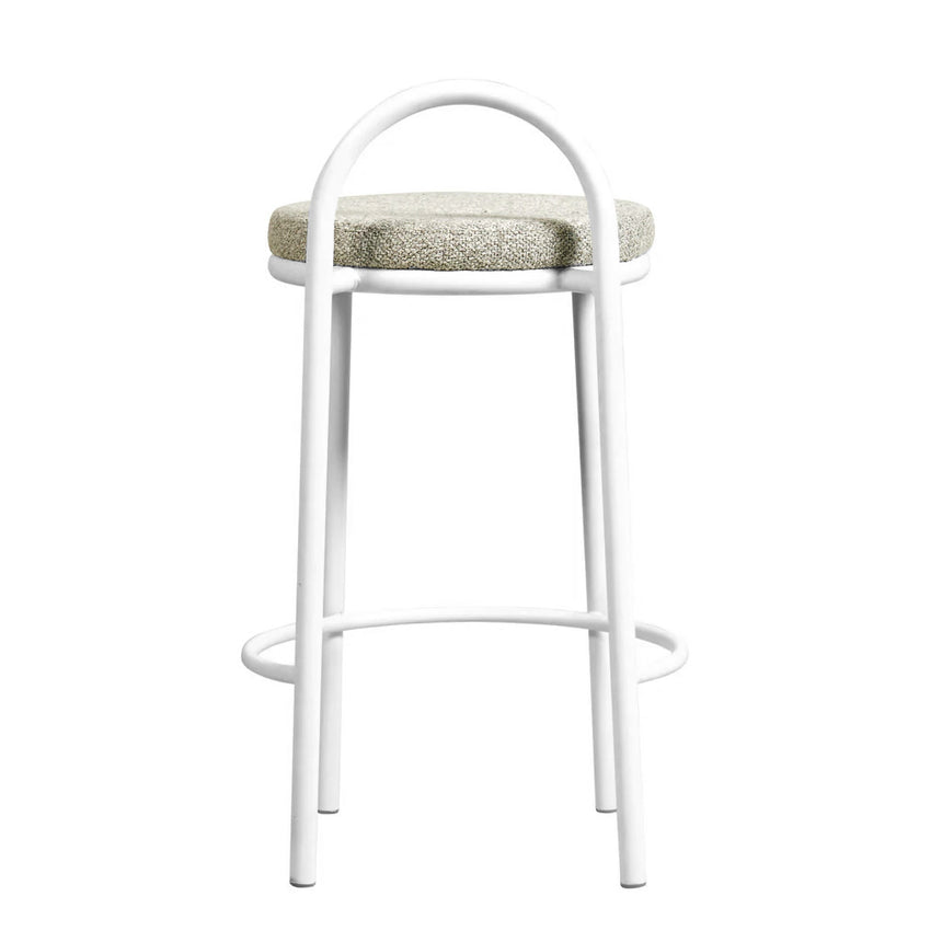 63cm White Frame Bar Stool - Clay Grey (Set of 2) - View 5