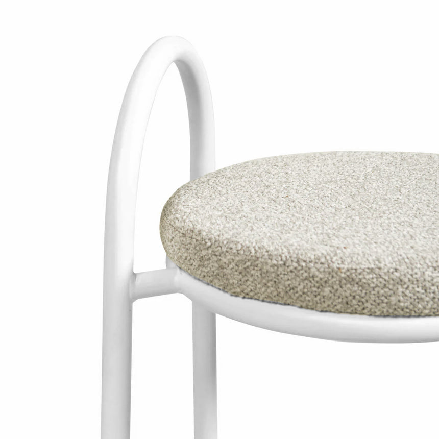 63cm White Frame Bar Stool - Clay Grey (Set of 2) - View 6