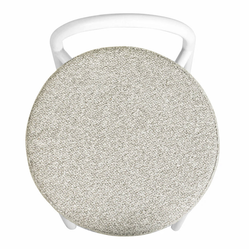 63cm White Frame Bar Stool - Clay Grey (Set of 2) - View 7