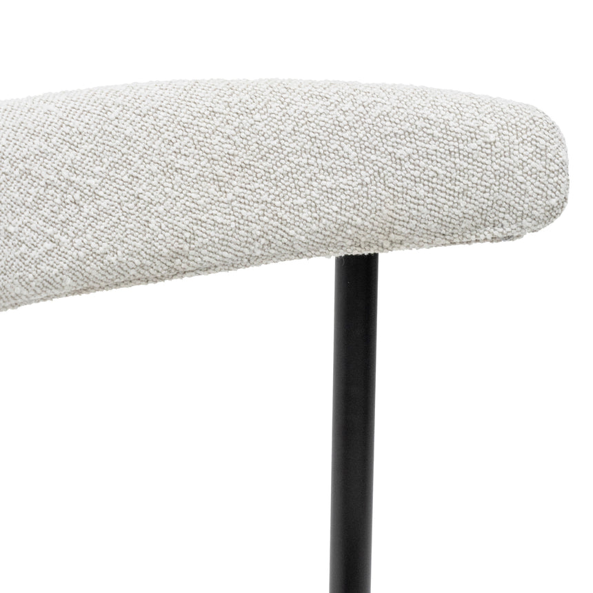 Fabric Dining Chair - Moon White Boucle and Black Legs - View 5