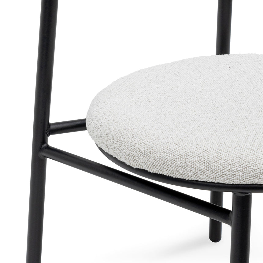 Fabric Dining Chair - Moon White Boucle and Black Legs (Set of 2) - View 7