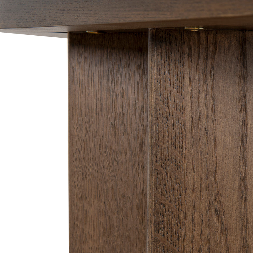 1.3m Pill Shape Console Table - Caramel Oak - View 12