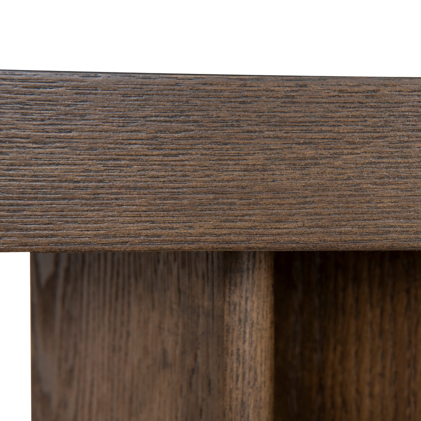 1.3m Pill Shape Console Table - Caramel Oak - View 5
