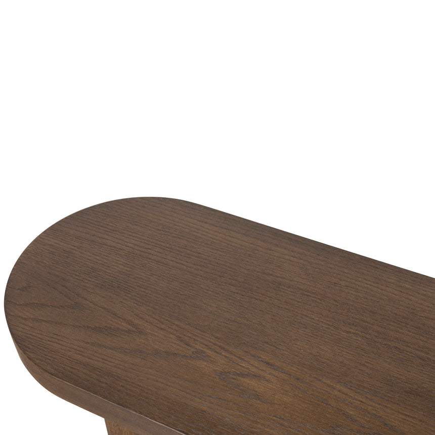 1.3m Pill Shape Console Table - Caramel Oak - View 10