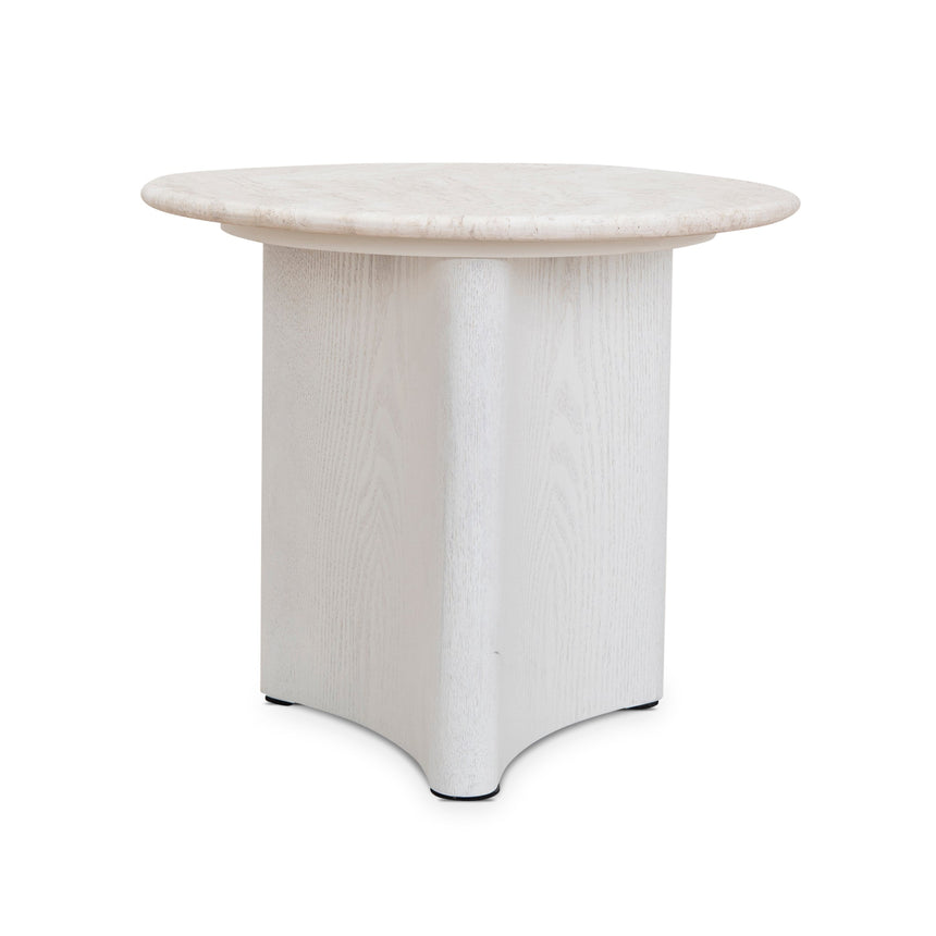 Nested Travertine Coffee Table - White - View 9
