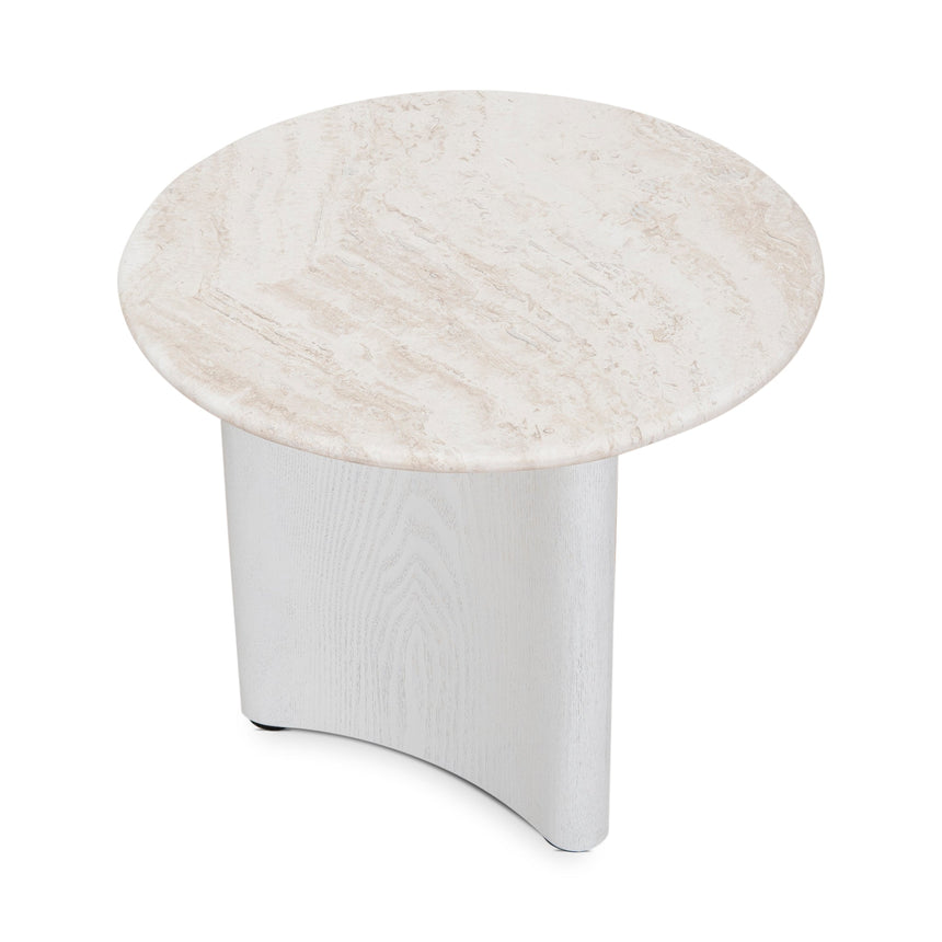 Nested Travertine Coffee Table - White - View 7