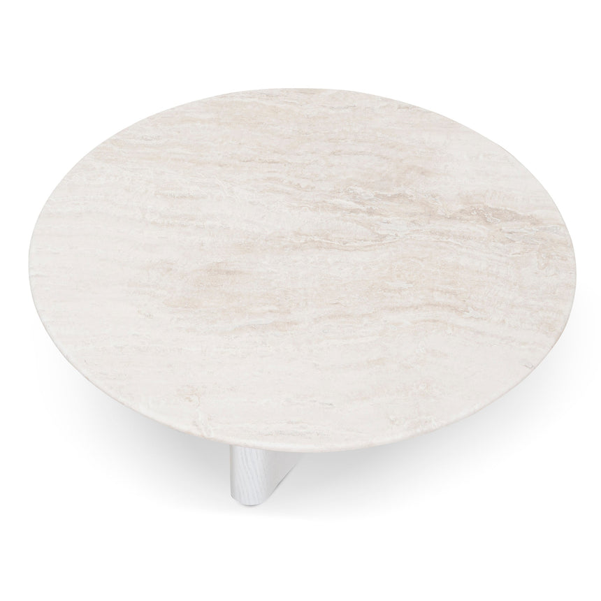 Nested Travertine Coffee Table - White - View 4