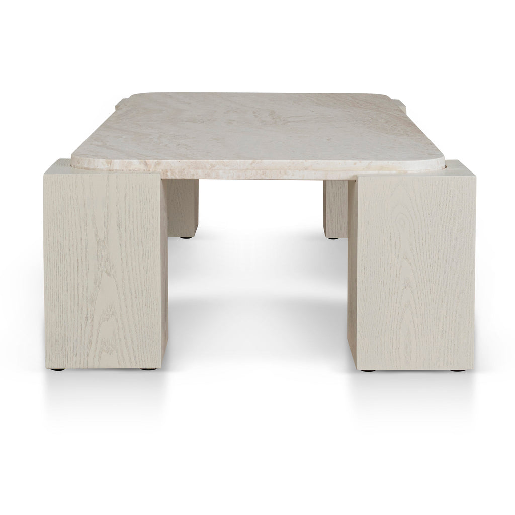 1.26M Travertine Coffee Table | Ivory Oat | Myka Home