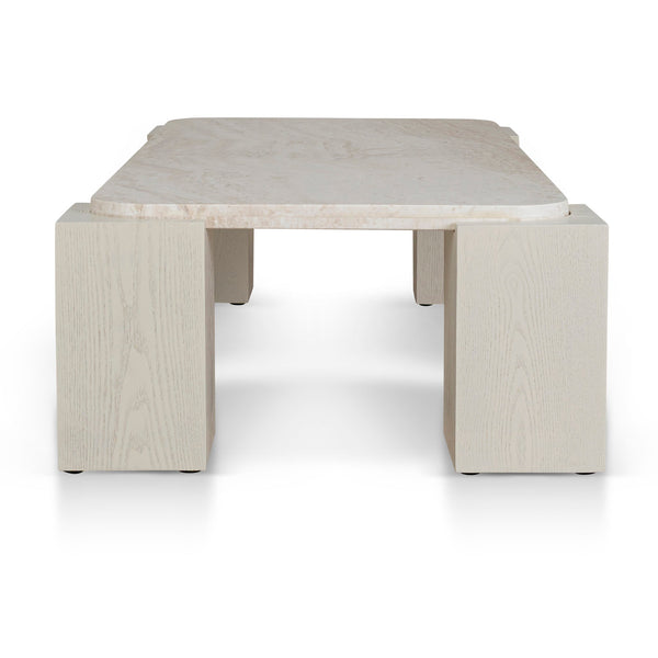 1.26M Travertine Coffee Table | Ivory Oat | Myka Home