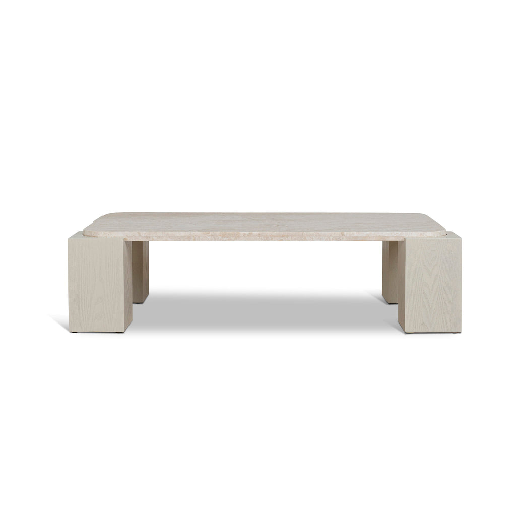 1.26M Travertine Coffee Table | Ivory Oat | Myka Home