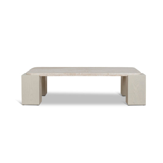 1.26M Travertine Coffee Table | Ivory Oat | Myka Home