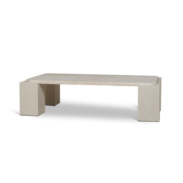 1.26M Travertine Coffee Table | Ivory Oat | Myka Home