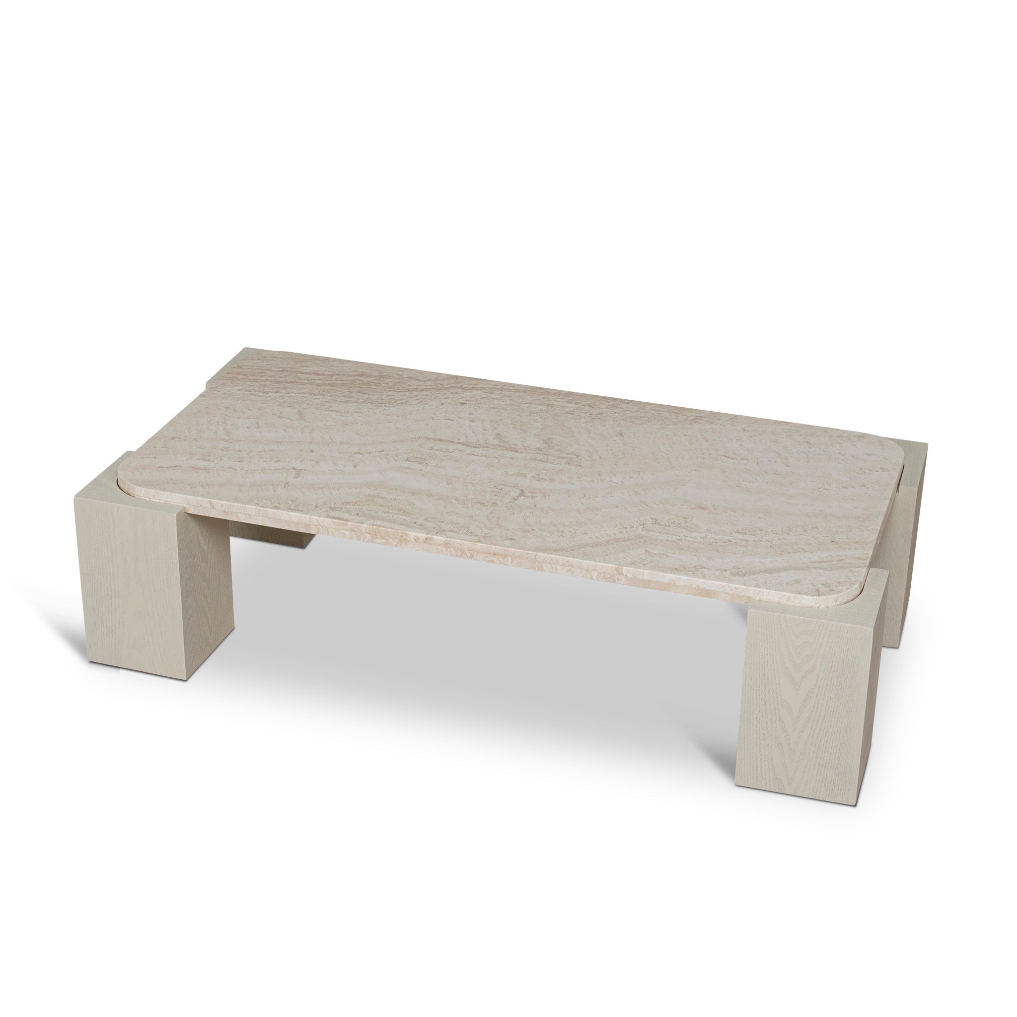 1.26M Travertine Coffee Table | Ivory Oat | Myka Home
