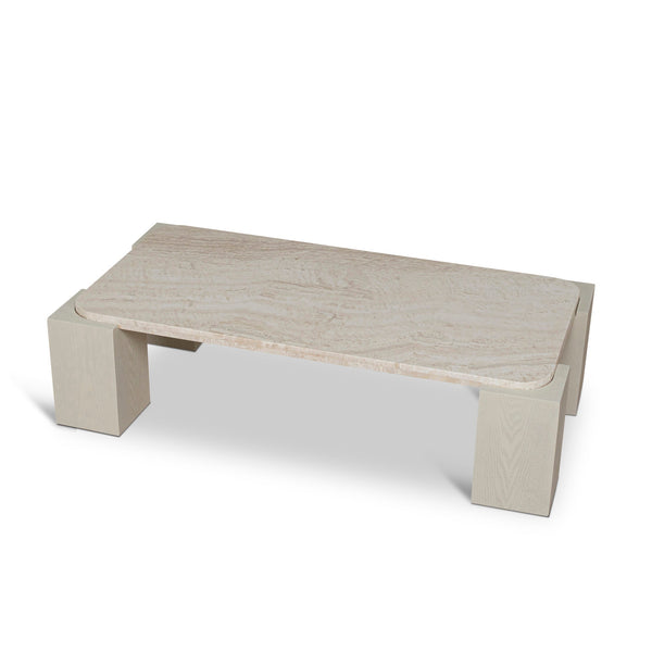 1.26M Travertine Coffee Table | Ivory Oat | Myka Home