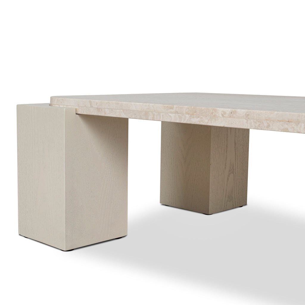 1.26M Travertine Coffee Table | Ivory Oat | Myka Home