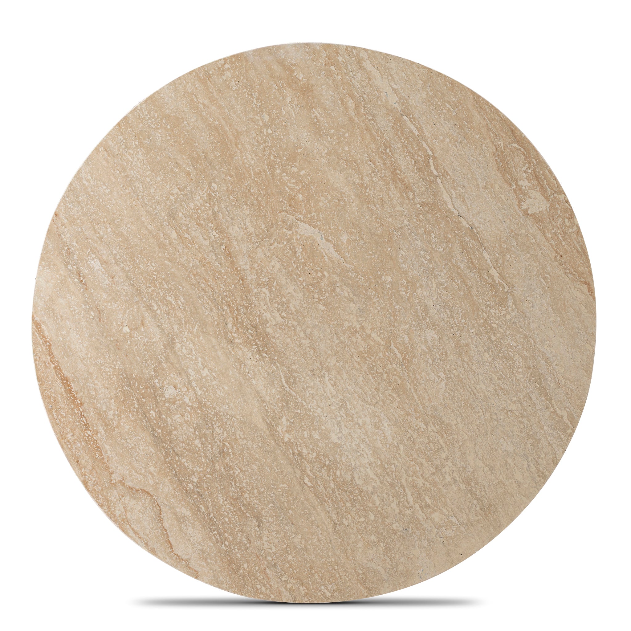 100CM Round Travertine Coffee Table | Black | Myka Home