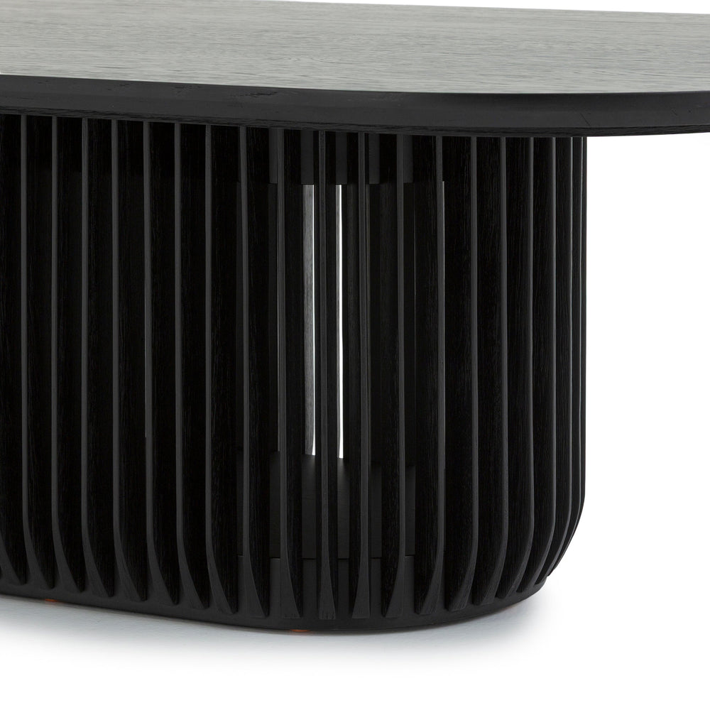 1.3m Oval Coffee Table | Black Stain | Myka Home - View 5
