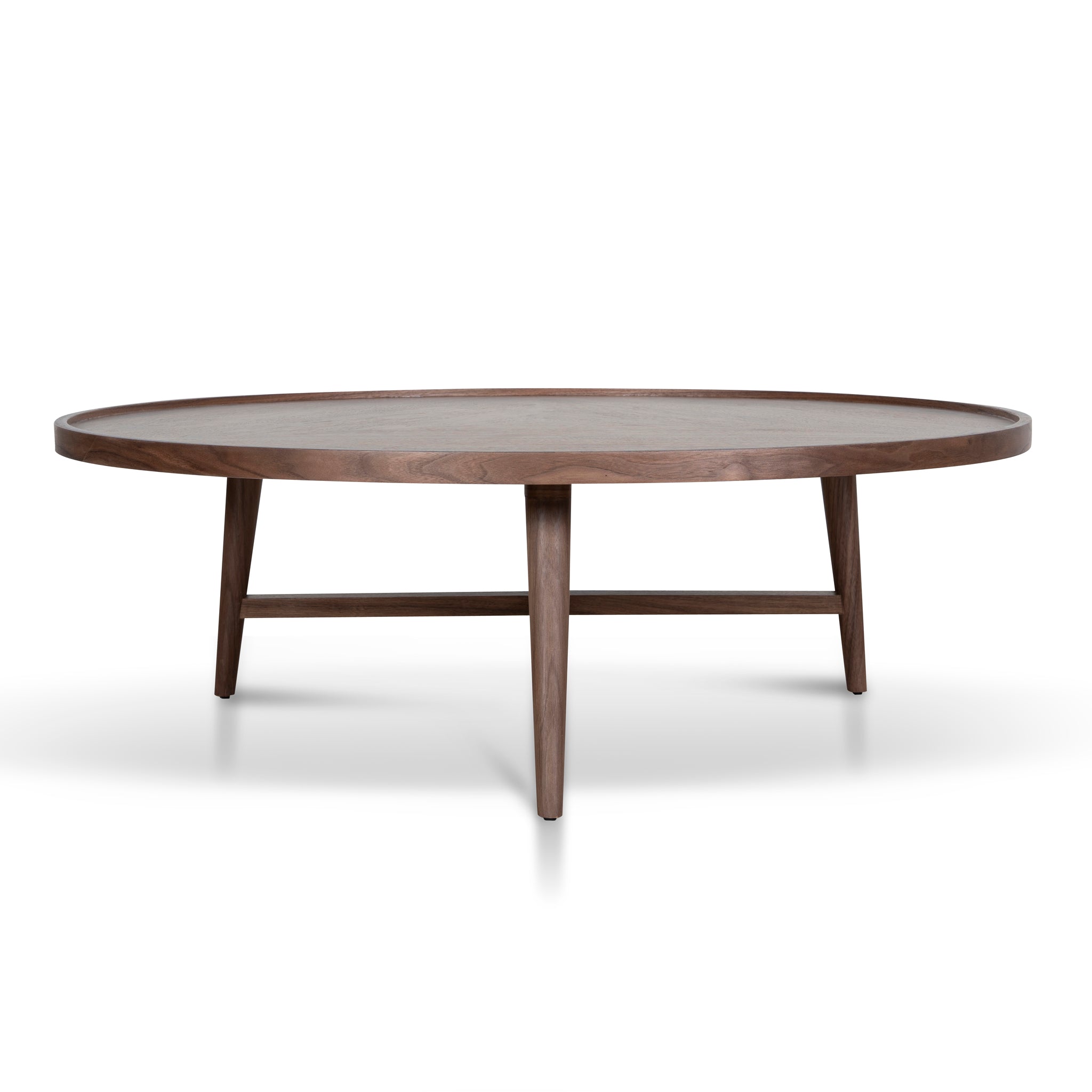 1.1m Wooden Round Coffee Table | Walnut | Myka Home - View 2