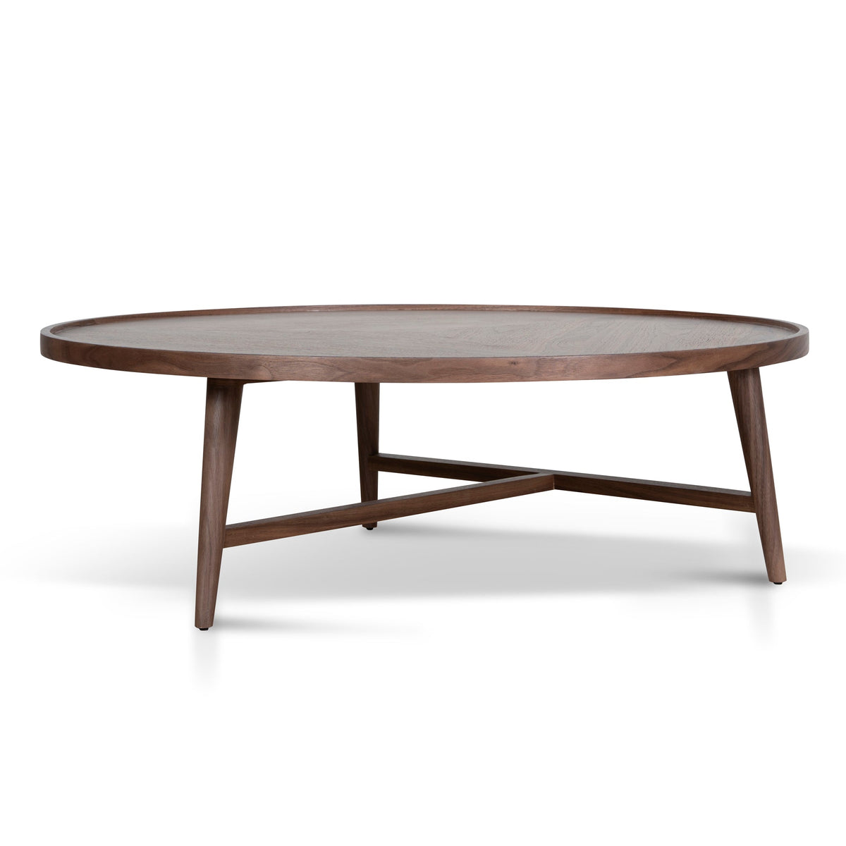 1.1m Wooden Round Coffee Table | Walnut | Myka Home