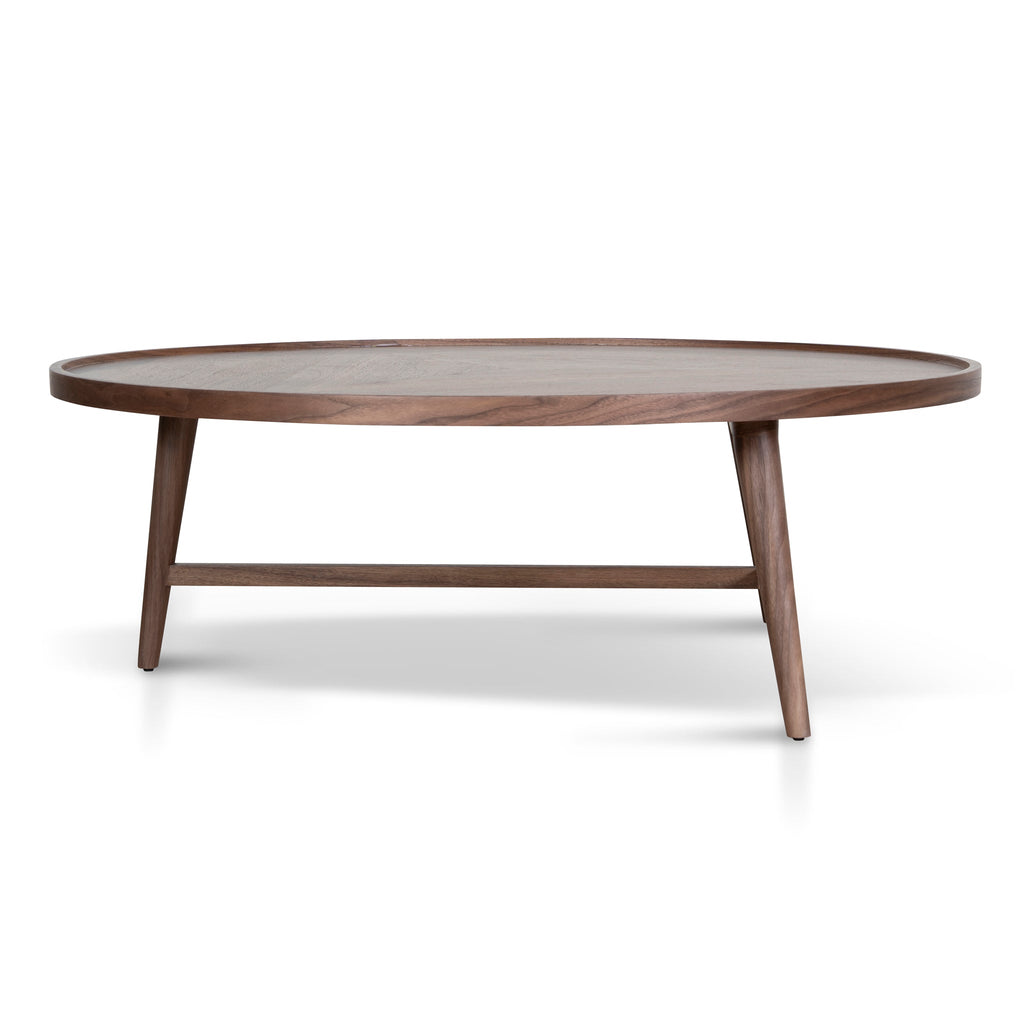 1.1m Wooden Round Coffee Table | Walnut | Myka Home - View 3