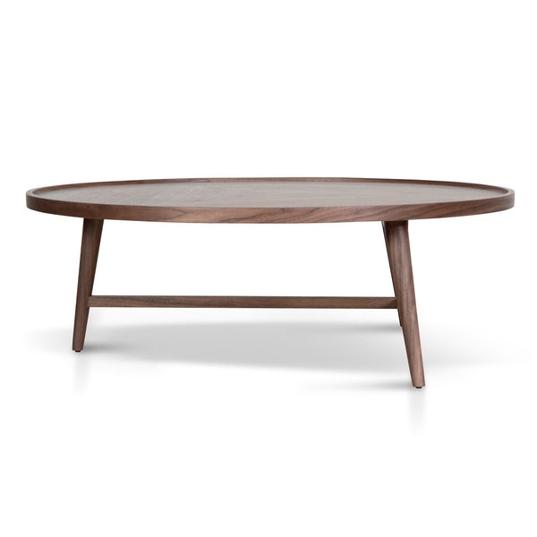 1.1m Wooden Round Coffee Table | Walnut | Myka Home - View 3