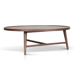 1.1m Wooden Round Coffee Table | Walnut | Myka Home