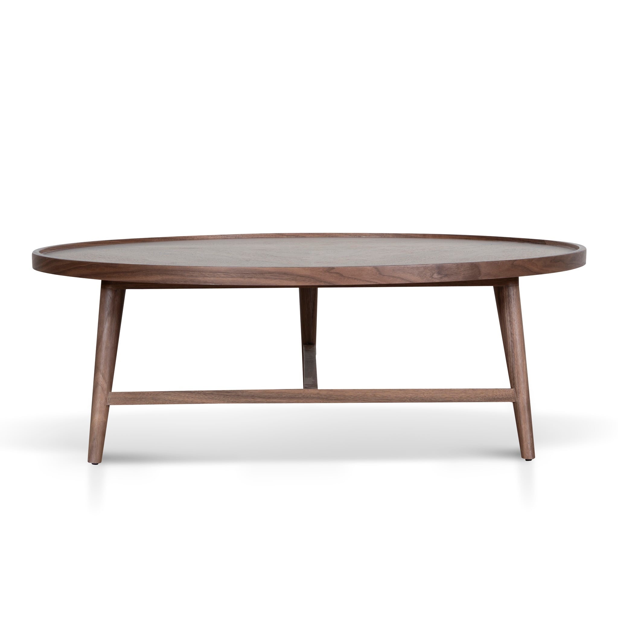 1.1m Wooden Round Coffee Table | Walnut | Myka Home - View 5
