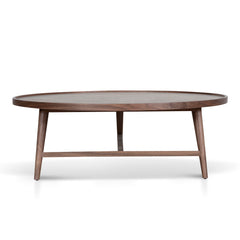 1.1m Wooden Round Coffee Table | Walnut | Myka Home