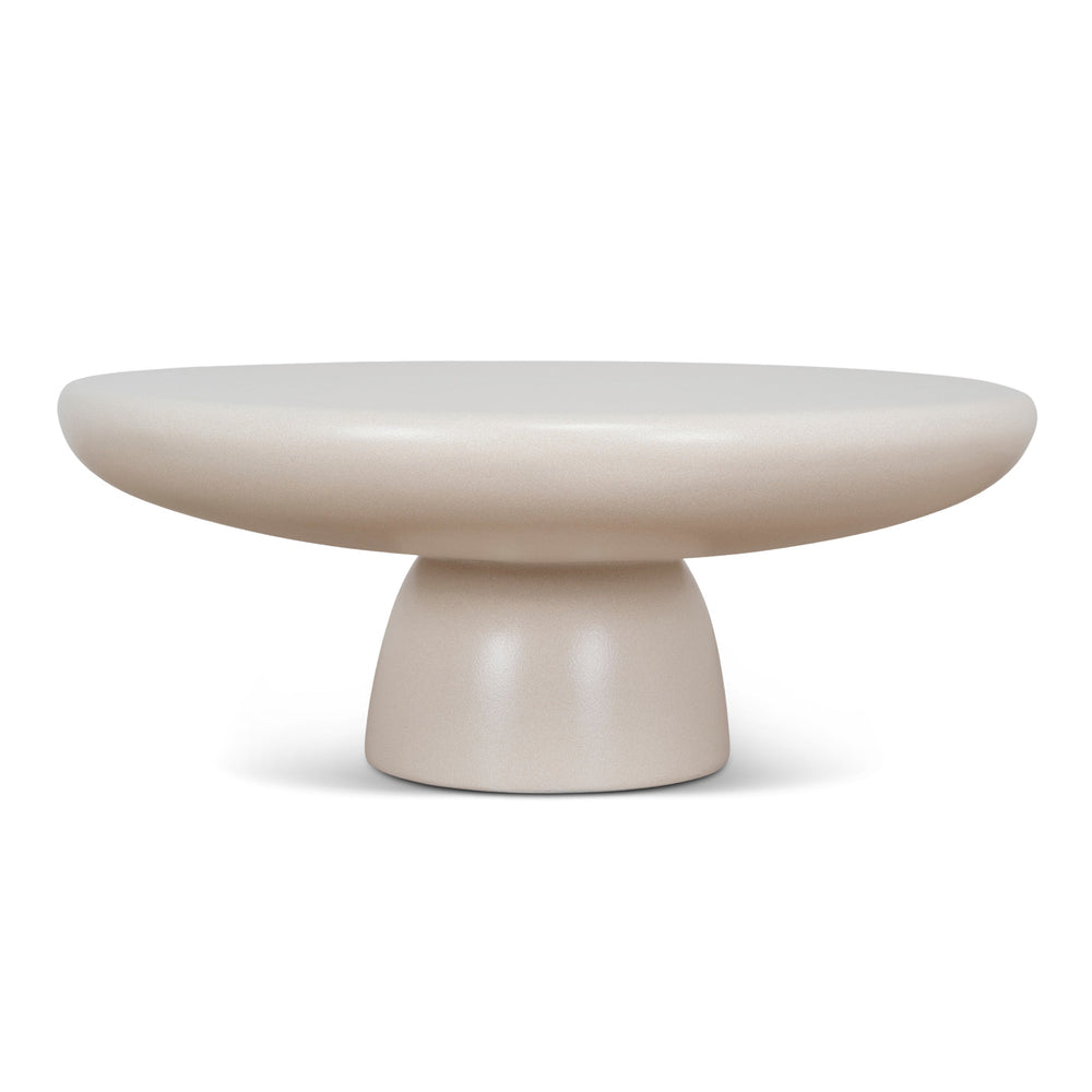 80cm Round Coffee Table | Ivory Beige | Myka Home - View 3
