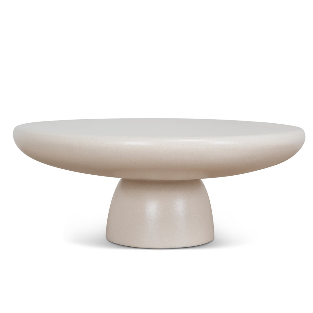 80cm Round Coffee Table | Ivory Beige | Myka Home