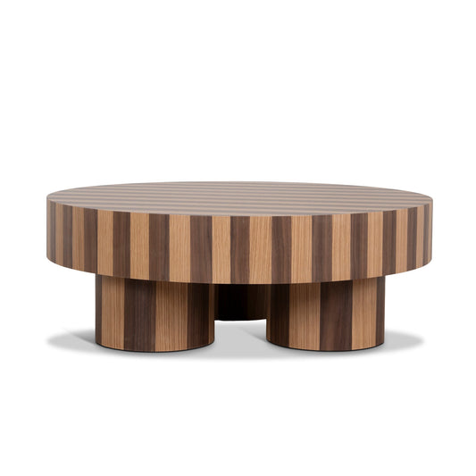 1m Round Coffee Table | Two Tone Natural | Myka Home